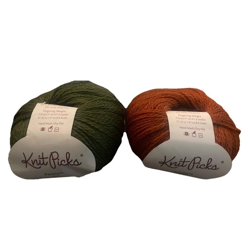 Knit Picks Yarn Peruvian Wool lot of 2 Masala & Clover‎ 231 Yd Each Fingering